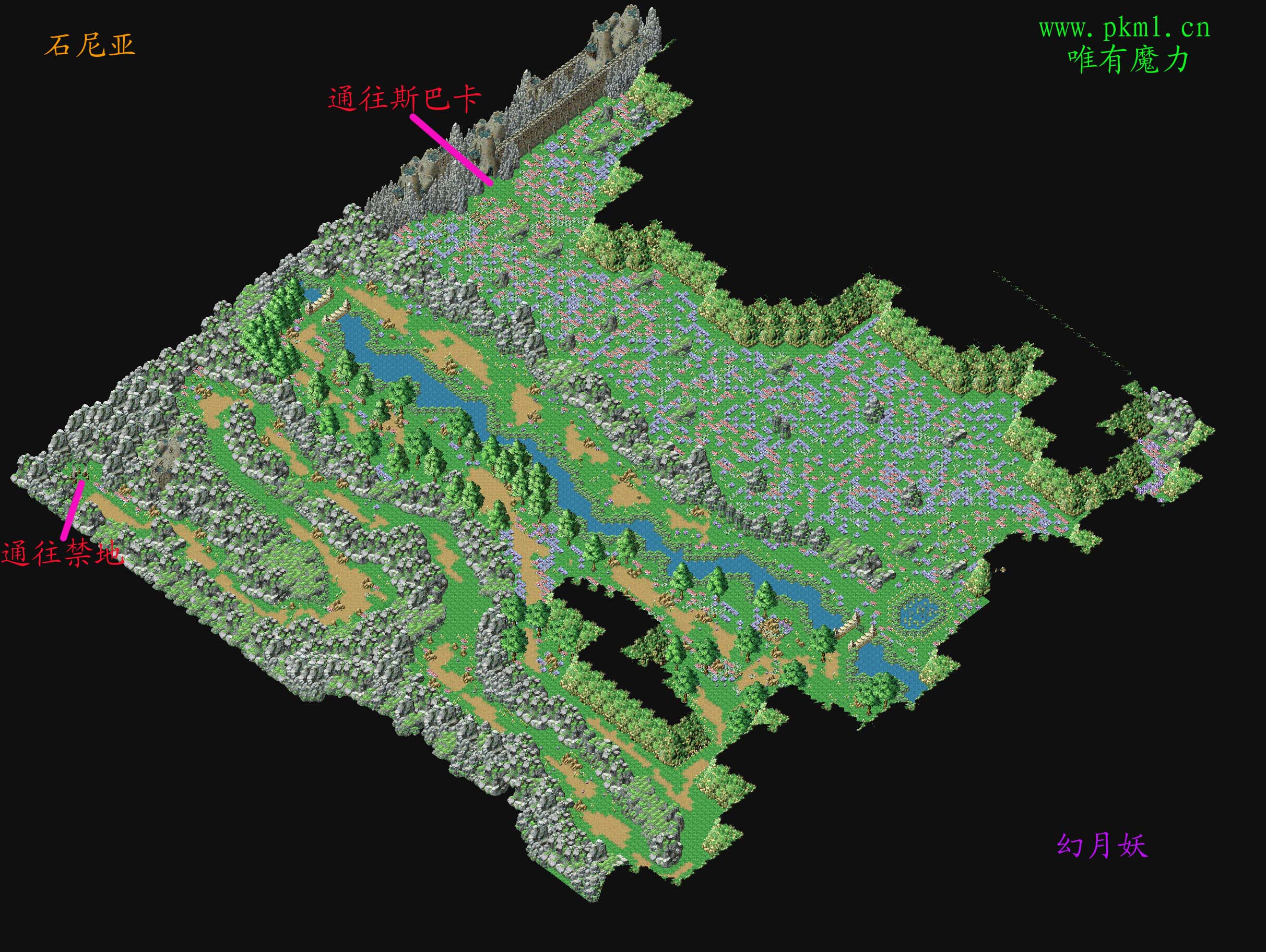 注：路中有很多石头,如果地图没有探开过,是初次进入建议减速通过,以免卡到石头中,只能登出重做了。