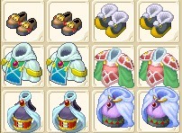 鞋子,袍,衣服各2件